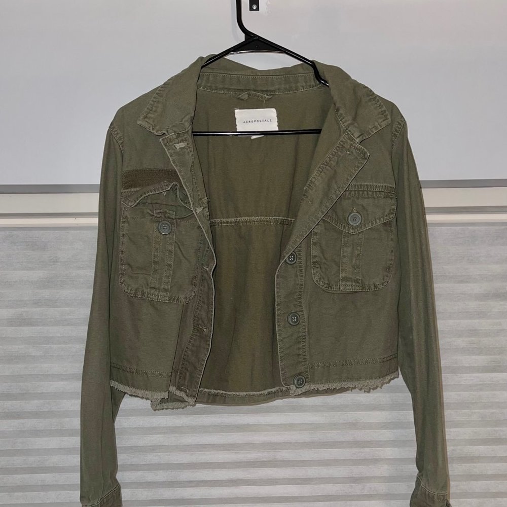Army Green Cropped Jacket